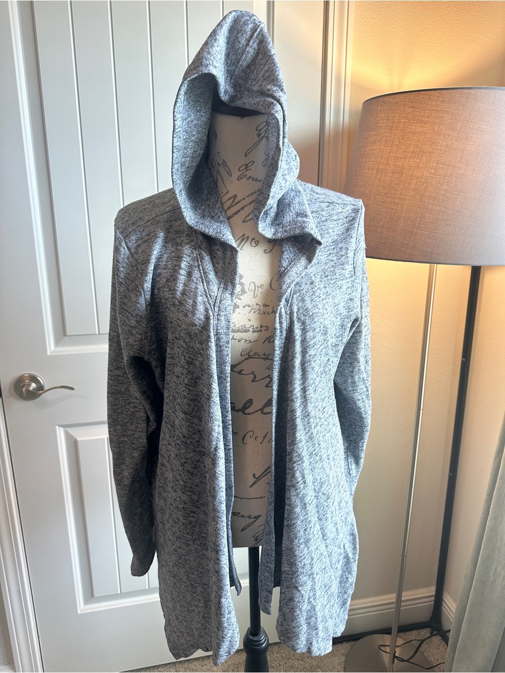 Old Navy GoDry Heathered Hooded Open Cardigan Sweater